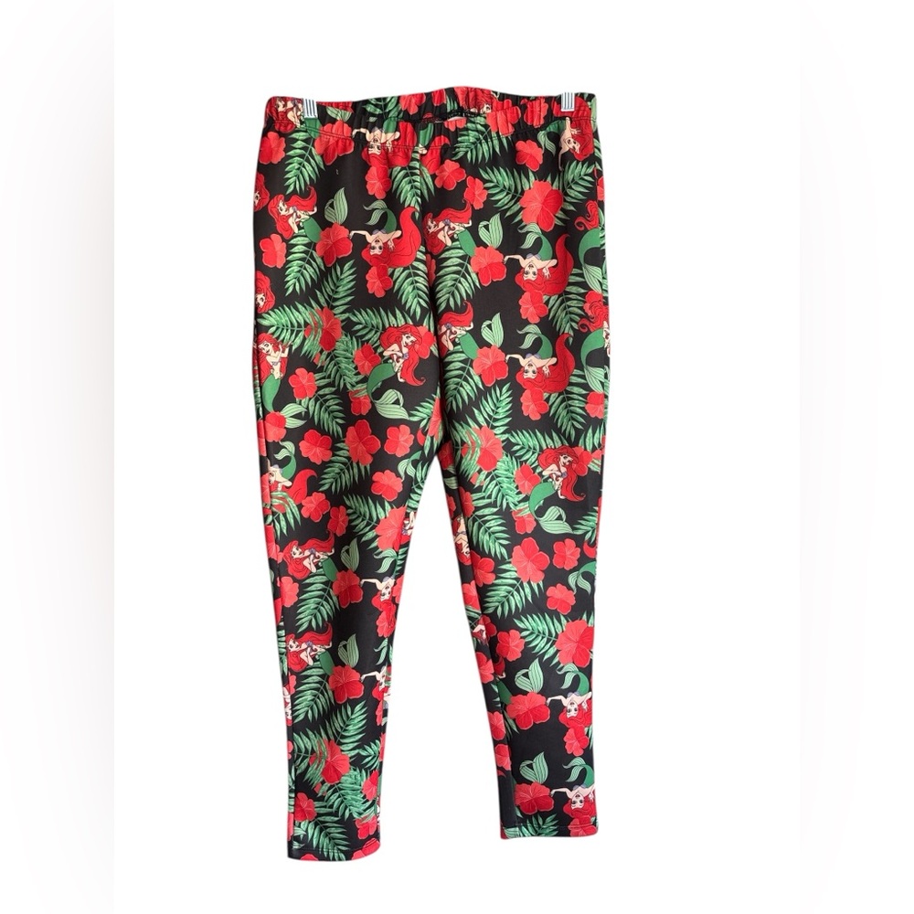 Disney Tropical Mermaid Print Leggings | Women’s Size XL | Floral Stretch Pants